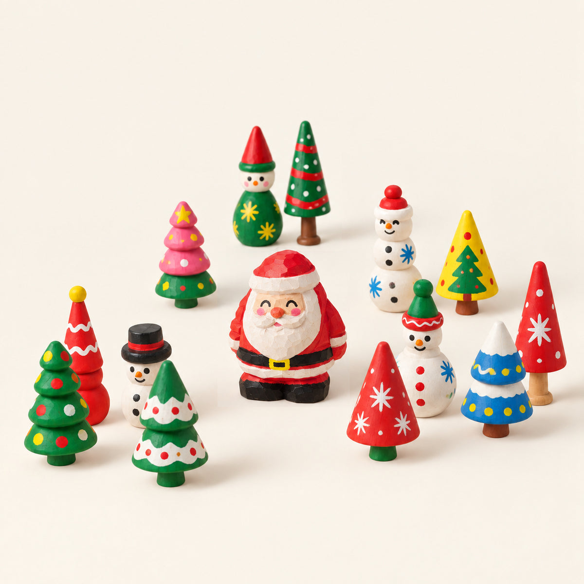 Unfinished Wooden Christmas Tree Craft Set