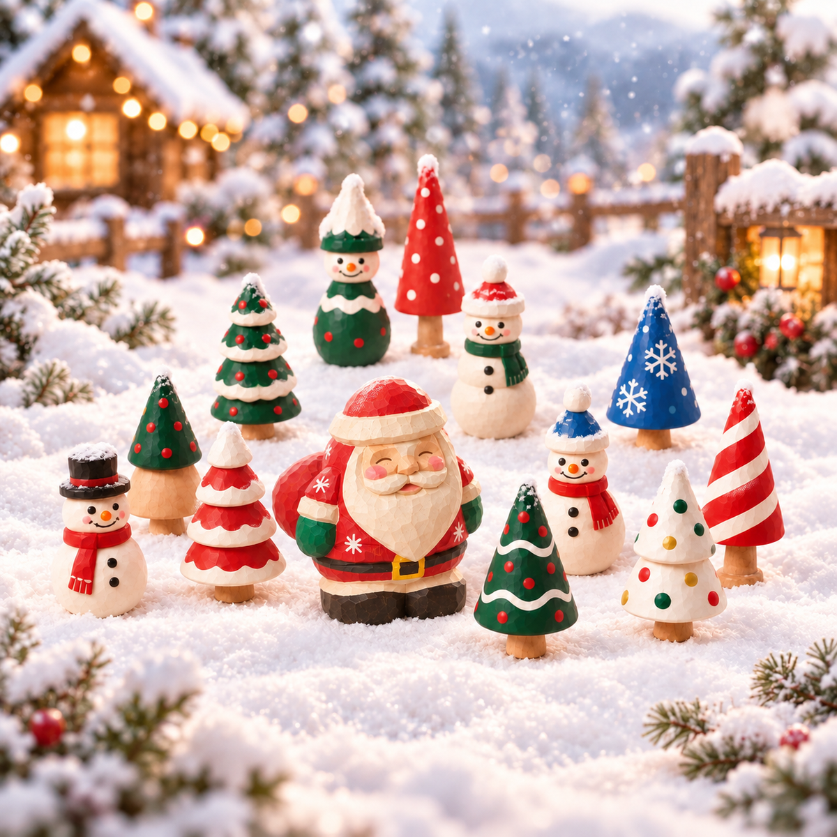 Unfinished Wooden Christmas Tree Craft Set