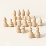Wooden Peg Dolls DIY Painting Set