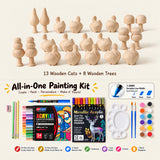 Mini Hand-Carved Wooden Cat DIY Kit