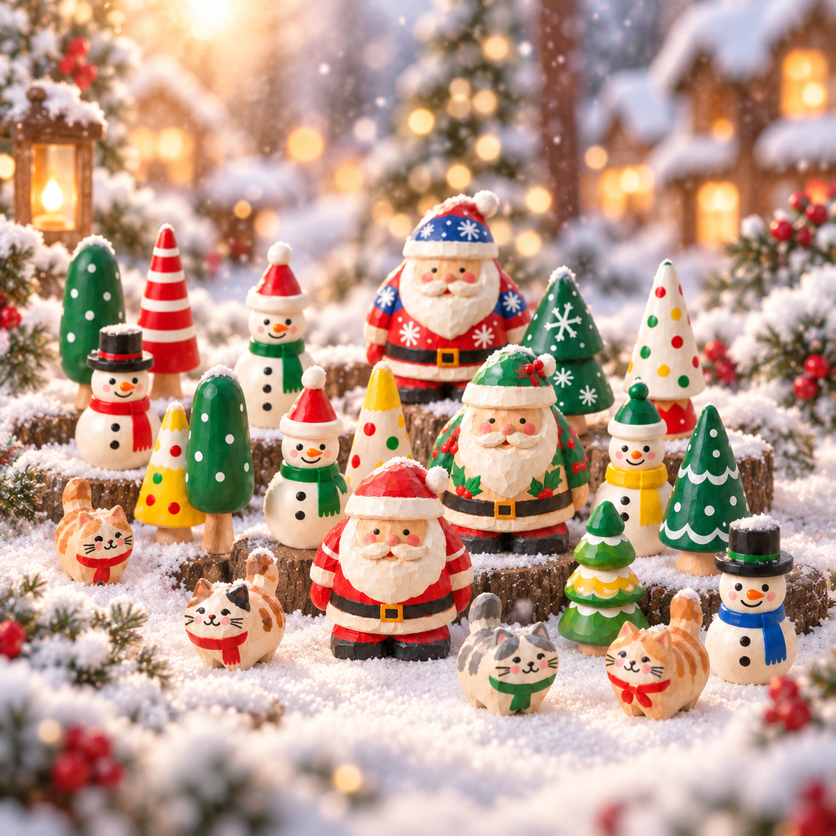 Unfinished Wooden Christmas Tree Craft Set