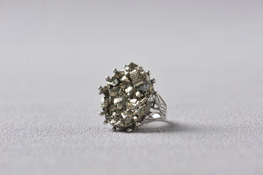 Golden Power Pyrite Statement Ring
