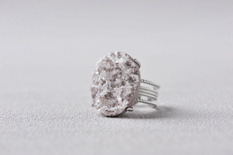 Ancient Memory Lemurian Quartz Cluster Ring