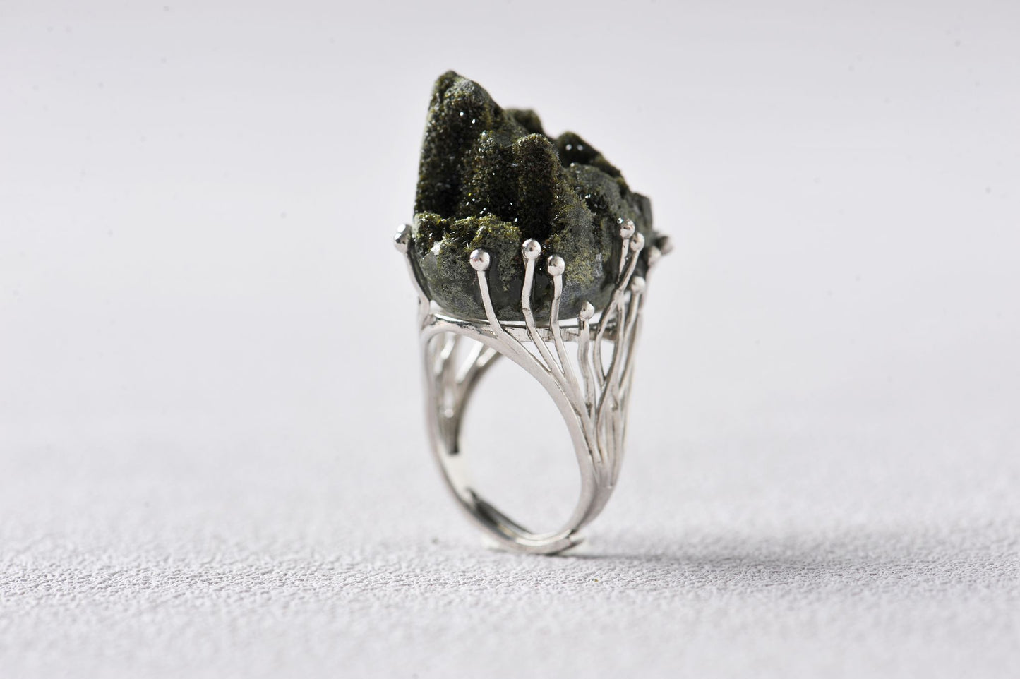 Unique Wealth Magnet Epidote Fortune Hill Ring