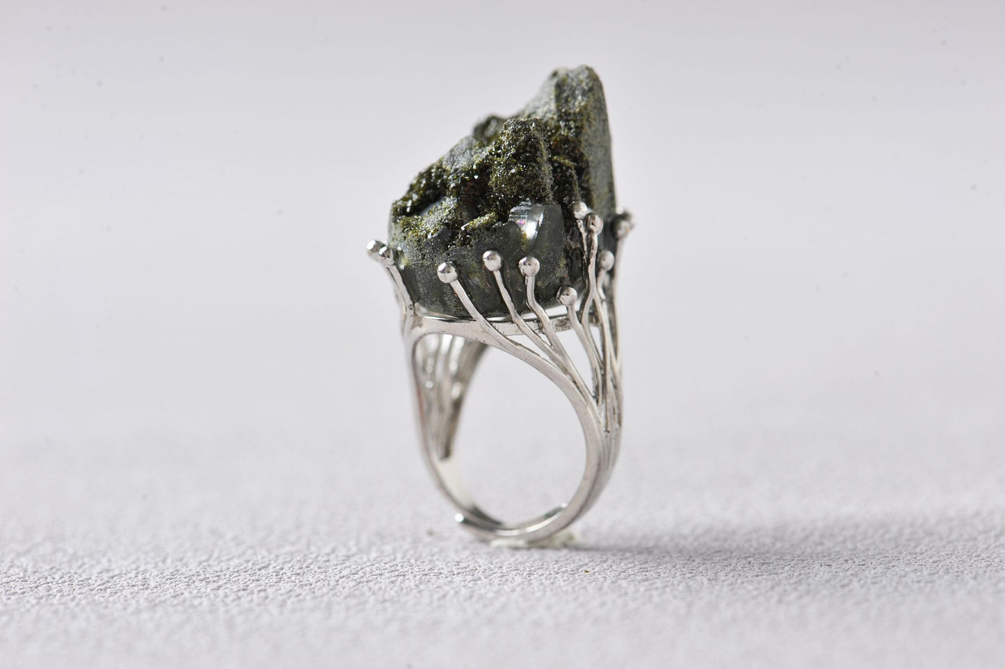 Unique Wealth Magnet Epidote Fortune Hill Ring