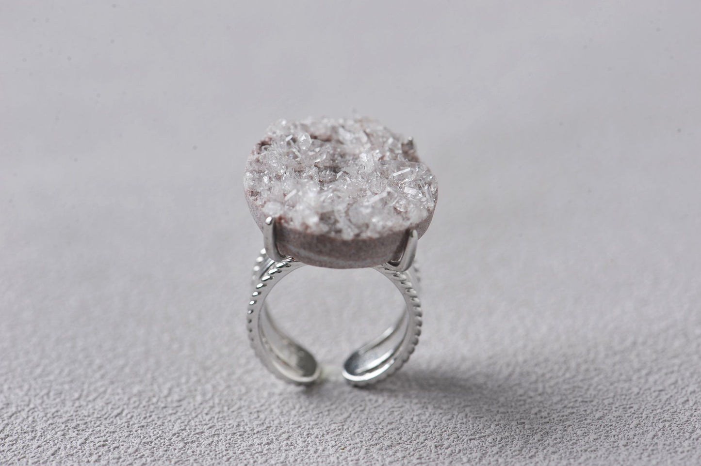 Ancient Memory Lemurian Quartz Cluster Ring