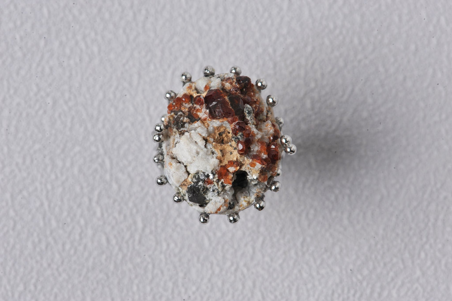 Rare Smoky Quartz Symbiotic Garnet Mineral Specimen Ring