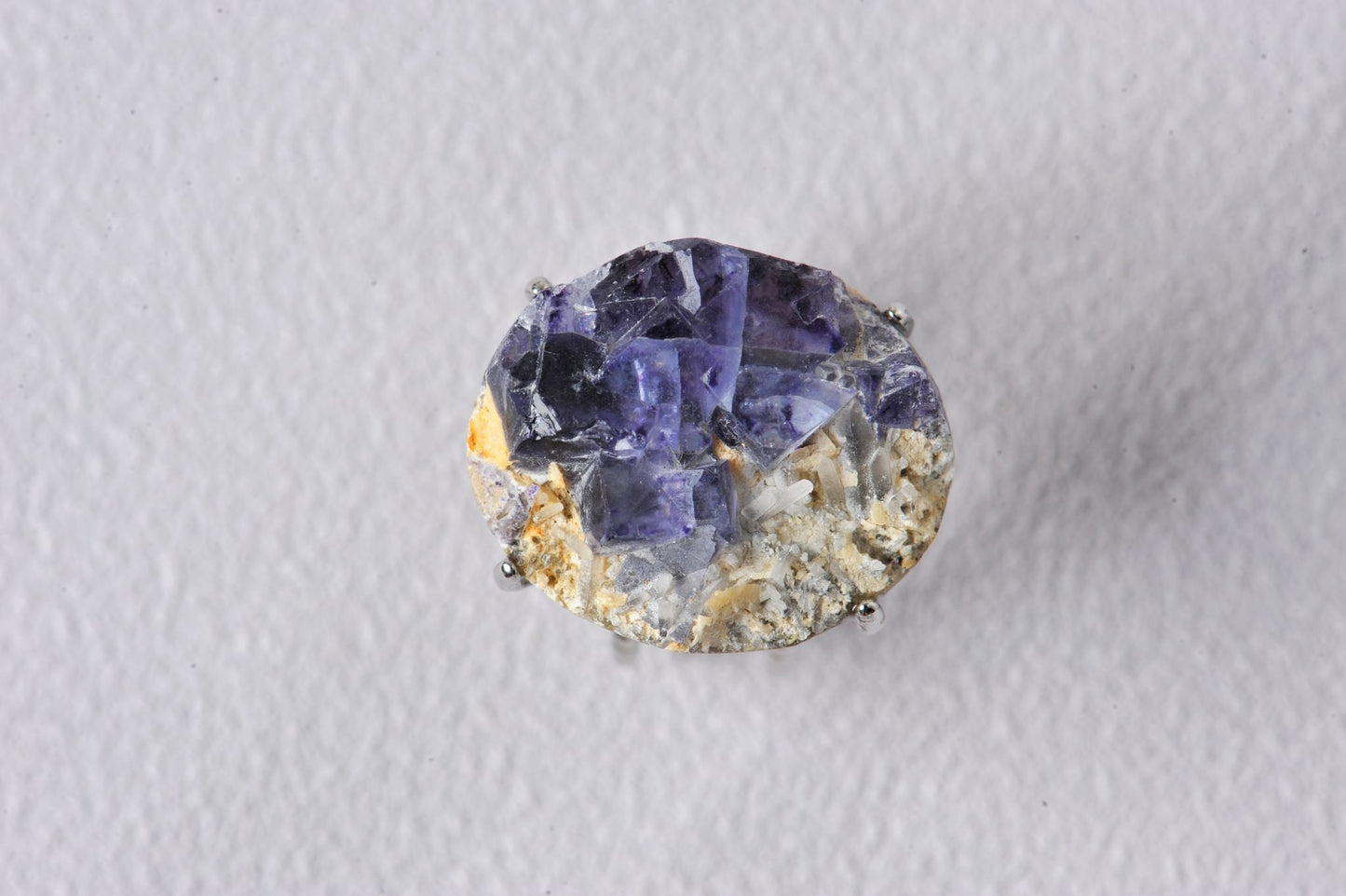 Transcendent Purple Fluorite Mineral Specimen Ring