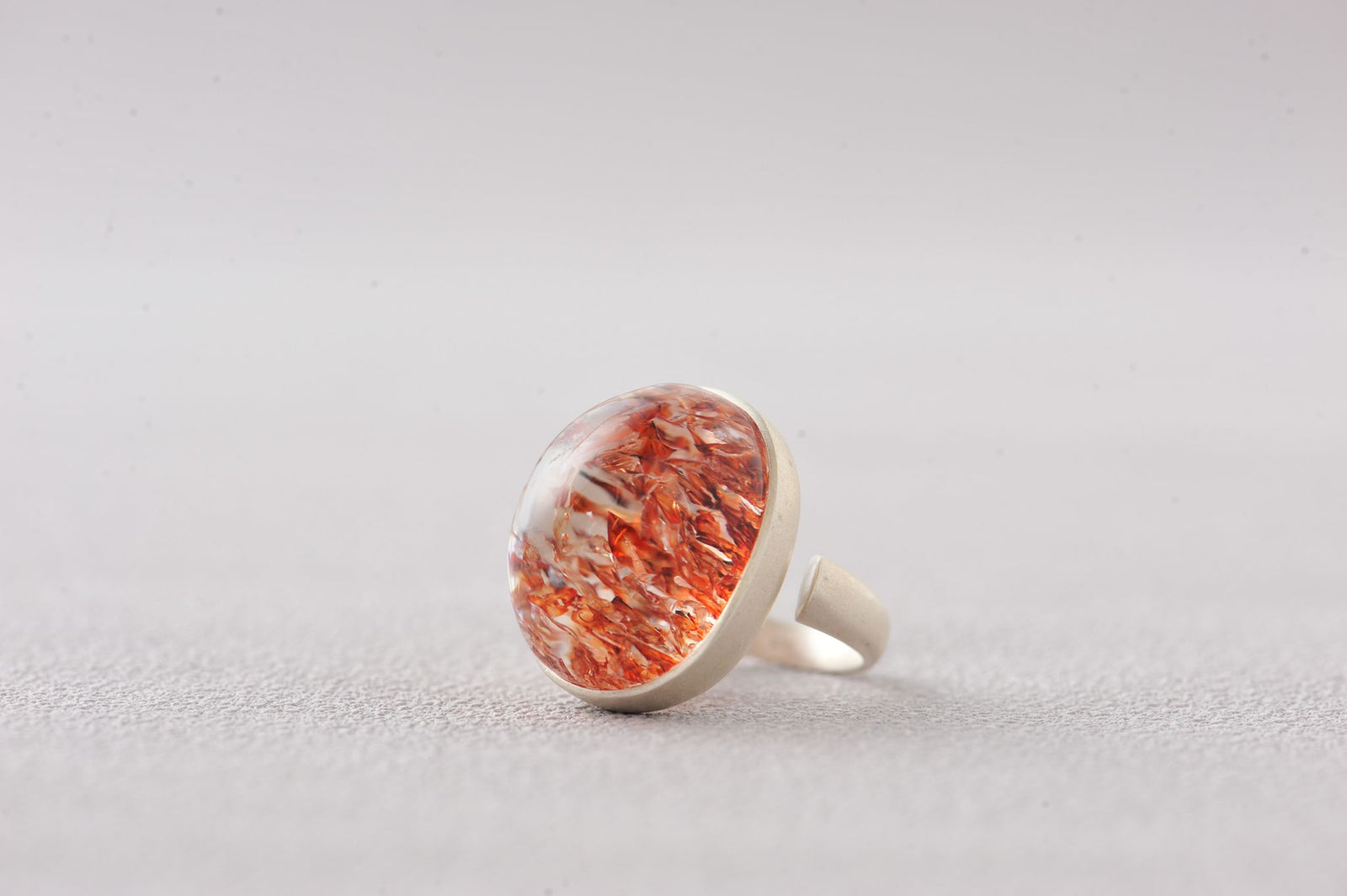 Natural Top Grade Red Bloodfire Hematoid Quartz Ring