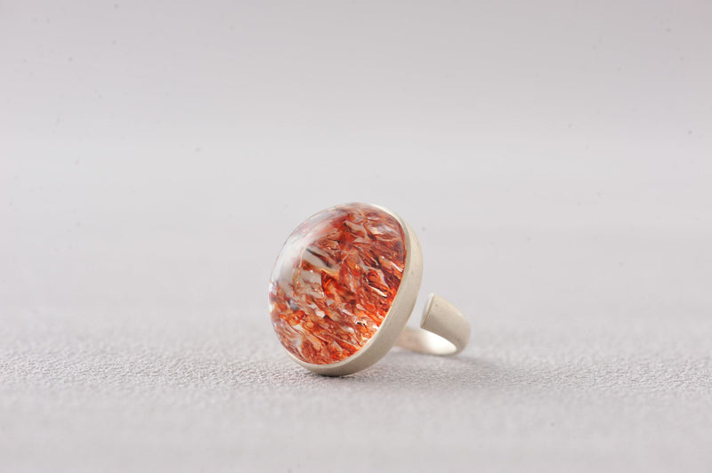 Natural Top Grade Red Bloodfire Hematoid Quartz Ring