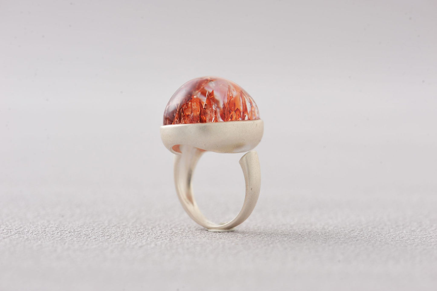 Natural Top Grade Red Bloodfire Hematoid Quartz Ring