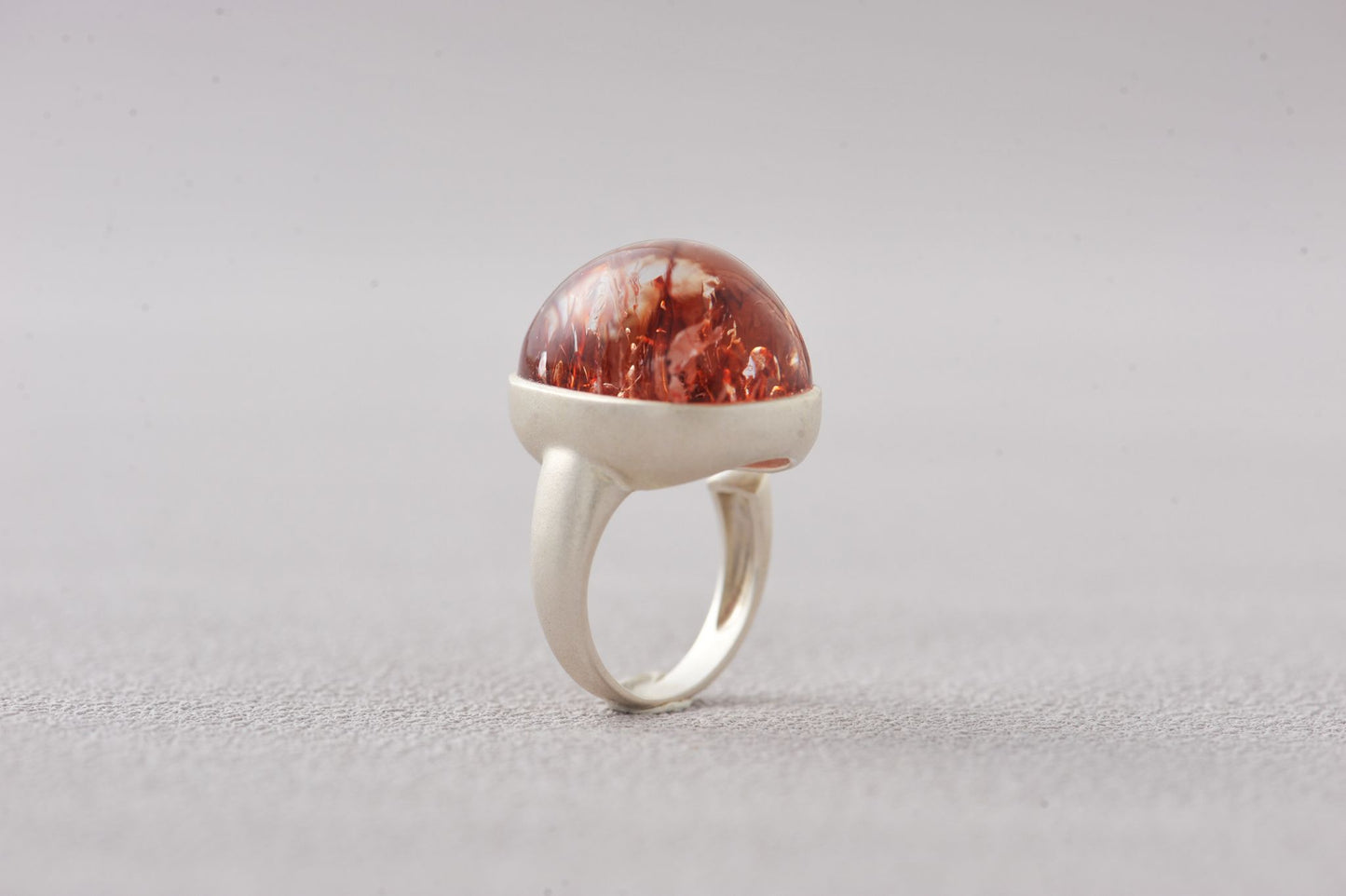 Natural Top Grade Red Bloodfire Hematoid Quartz Ring