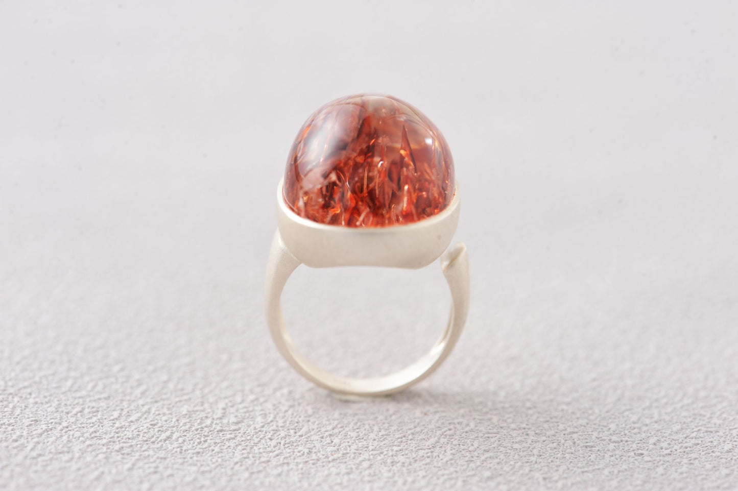 Natural Top Grade Red Bloodfire Hematoid Quartz Ring