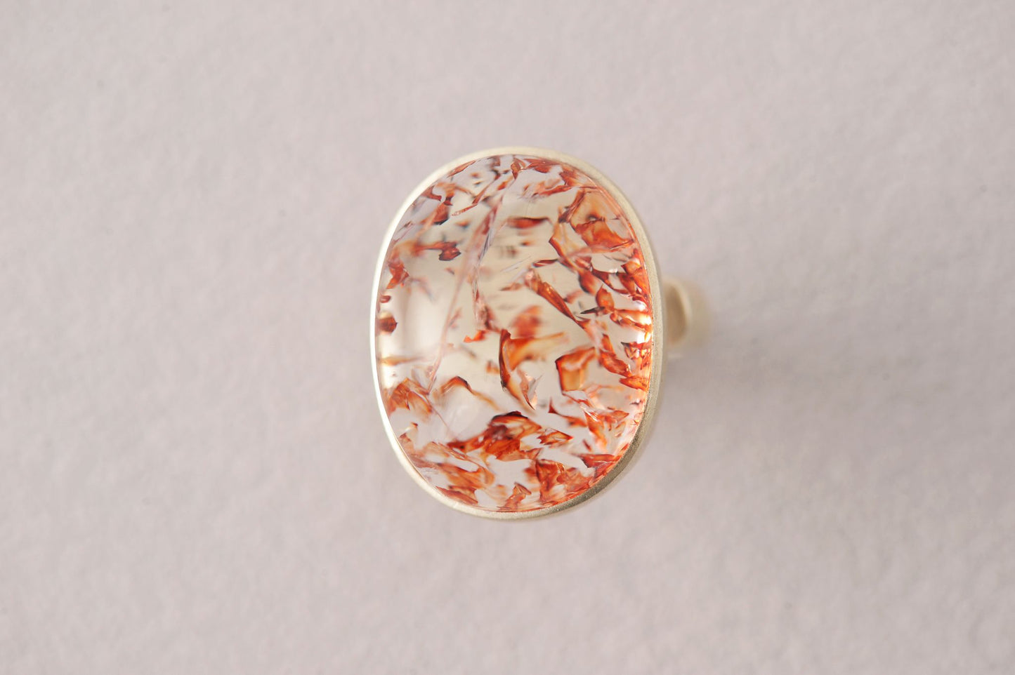 Natural Top Grade Red Bloodfire Hematoid Quartz Ring
