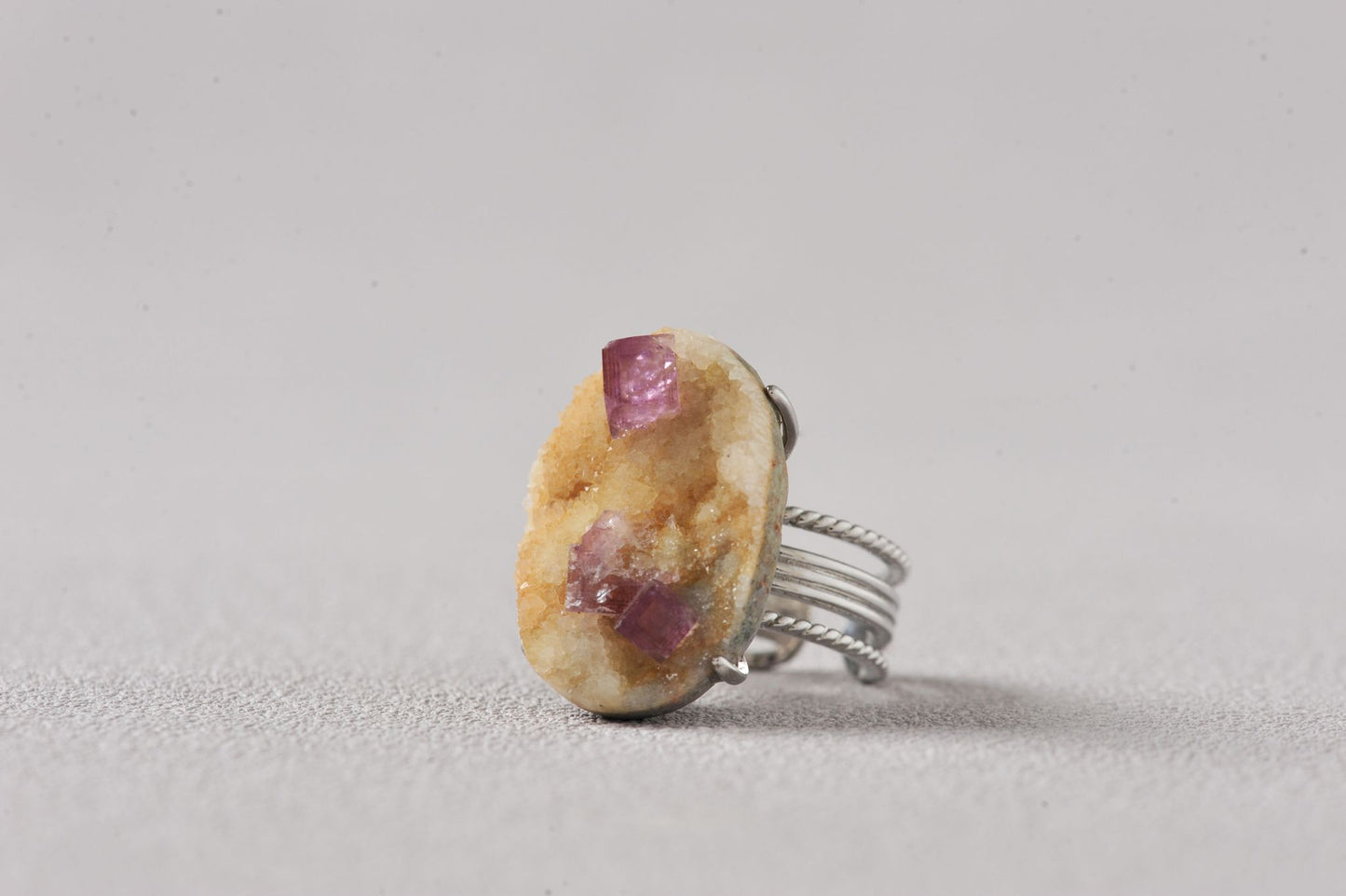 Purple Fluorite on Barite Mountain Ring