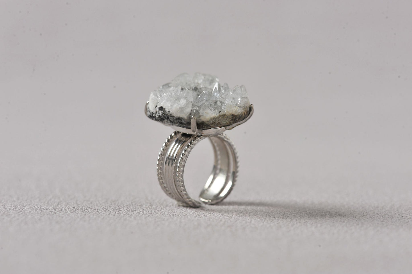 Glacier Apophyllite Cluster Ring