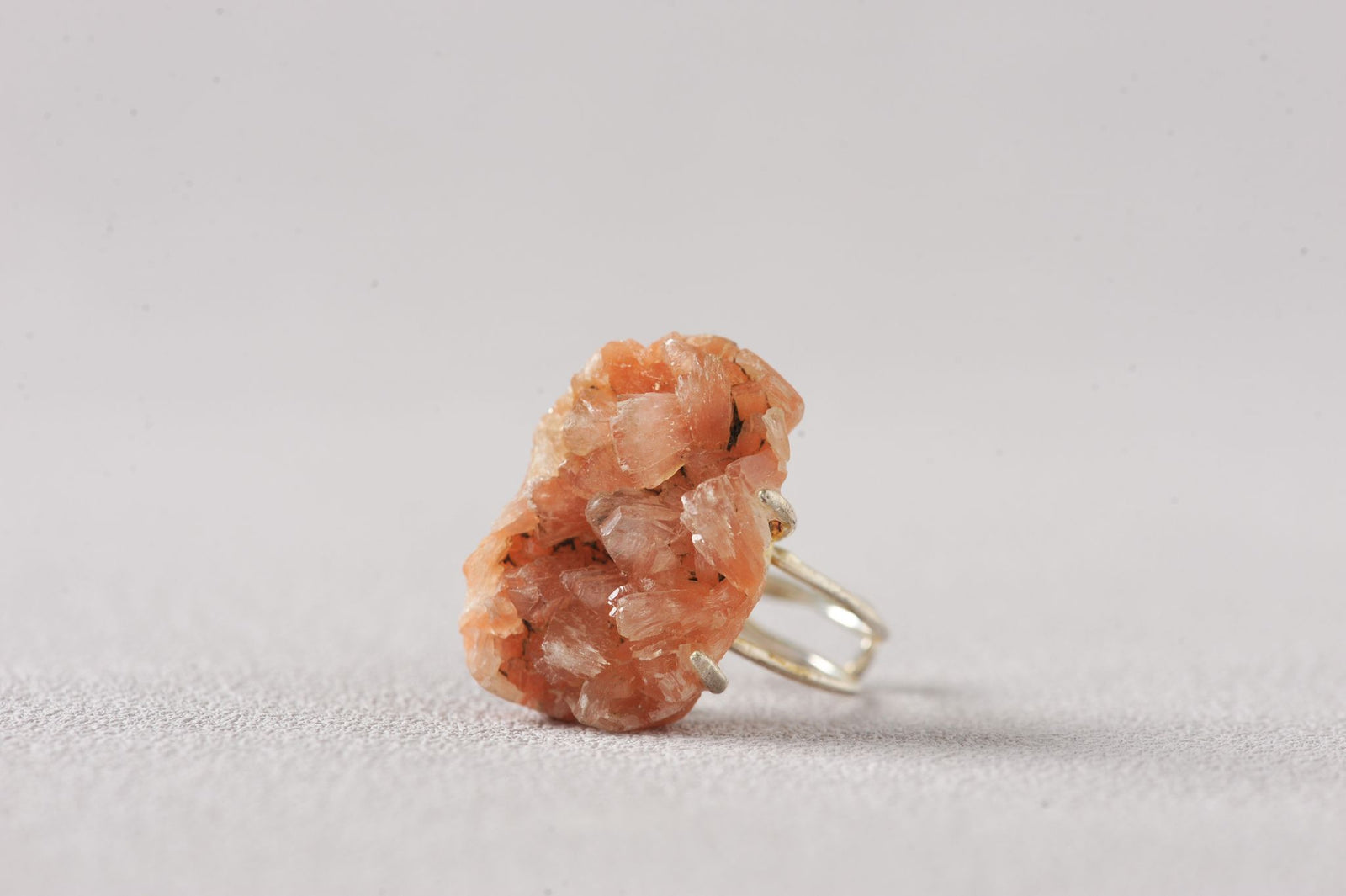 Golden-Sugar Druzy Heulandite Ring