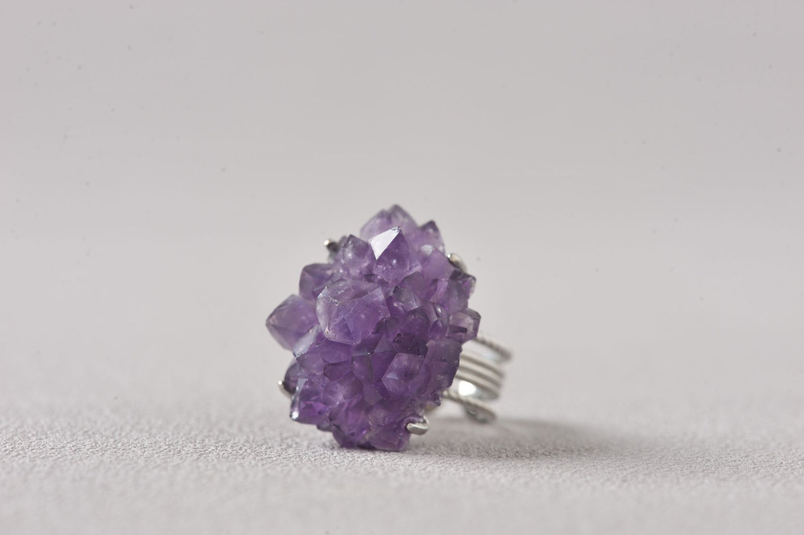 Open-Aura Amethyst Druzy Ring