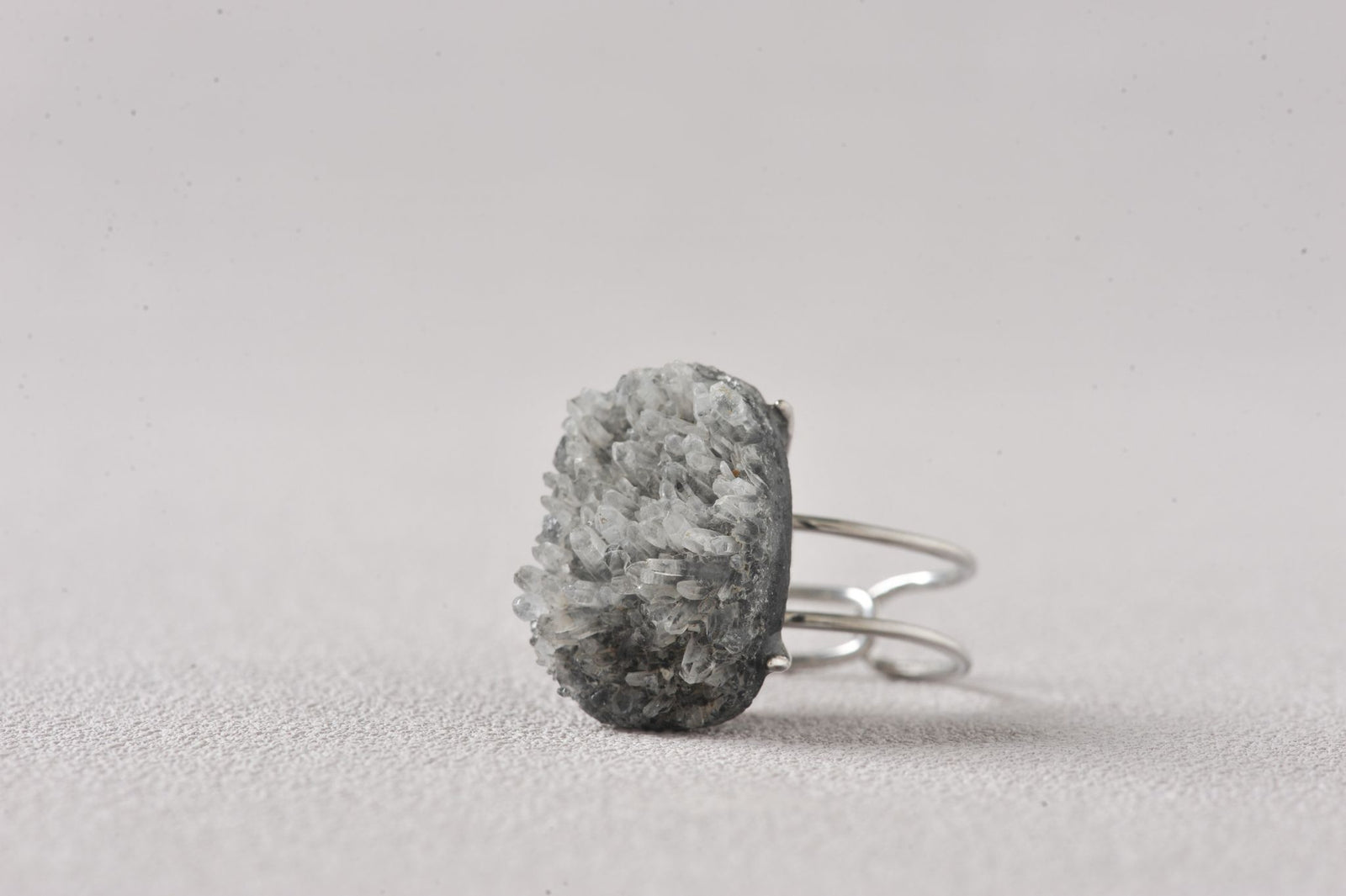 Needle Quartz with Calcite Cluster Ring