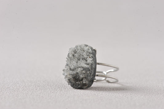 Needle Quartz with Calcite Cluster Ring