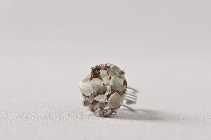 Calcite Symbiotic Bronze Mineral Ring