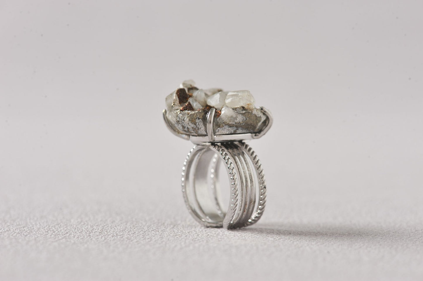 Calcite Symbiotic Bronze Mineral Ring