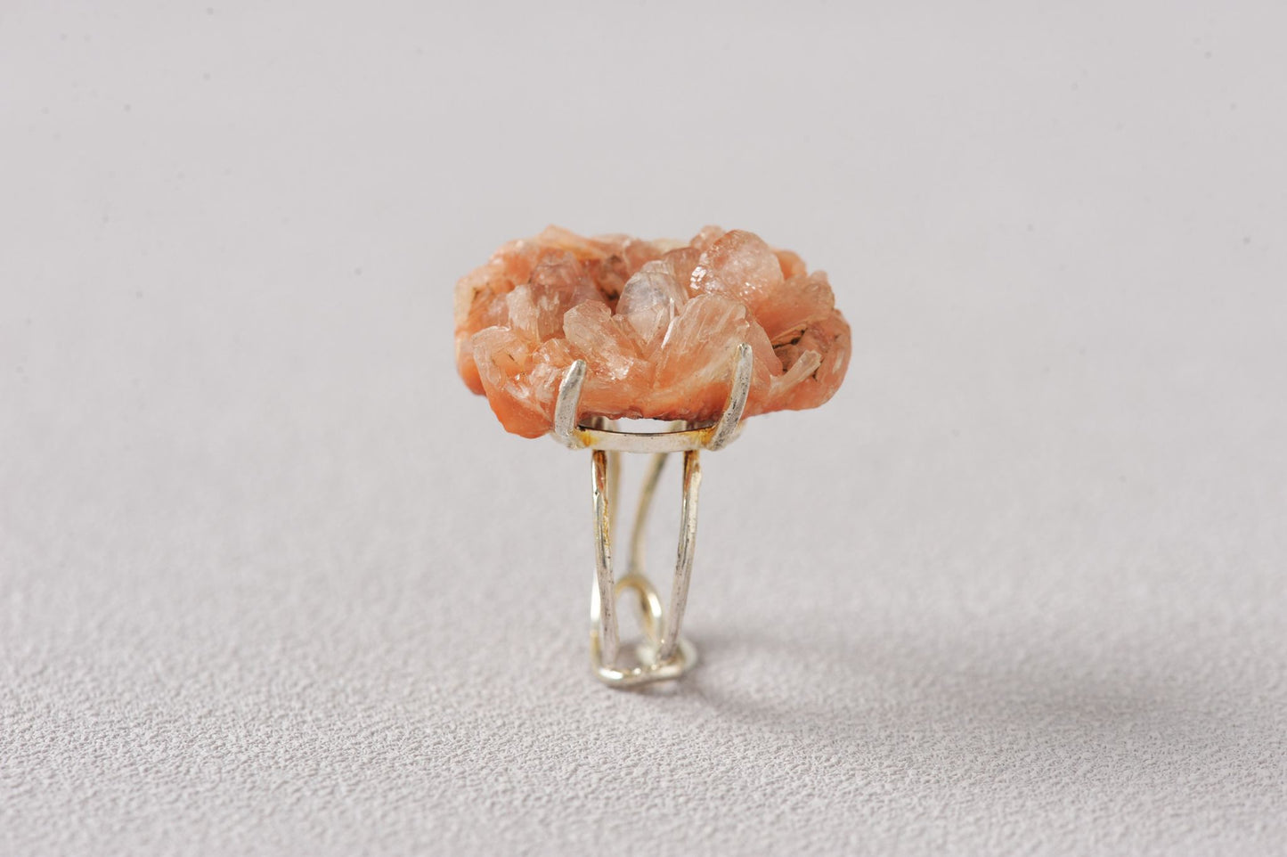 Golden-Sugar Druzy Heulandite Ring