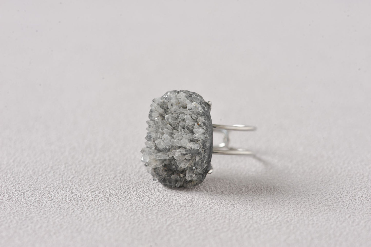 Needle Quartz with Calcite Cluster Ring