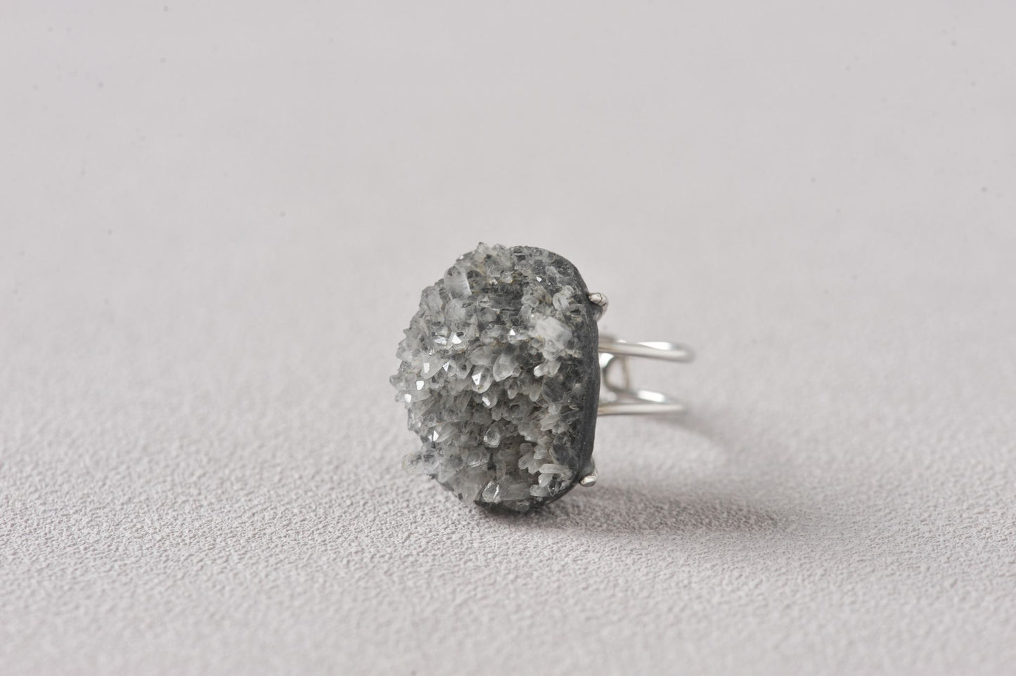 Needle Quartz with Calcite Cluster Ring