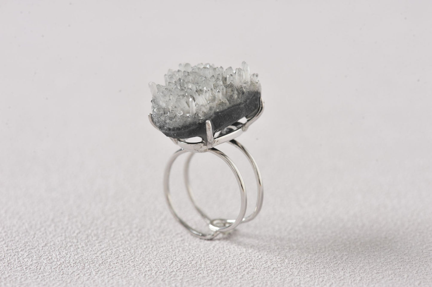 Needle Quartz with Calcite Cluster Ring
