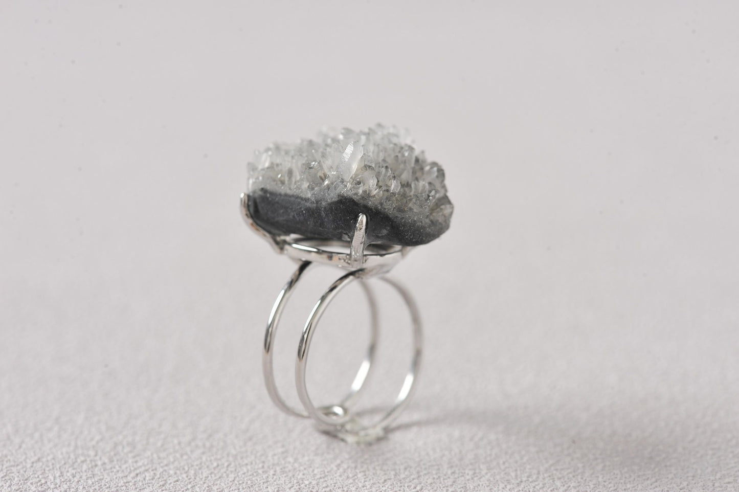 Needle Quartz with Calcite Cluster Ring