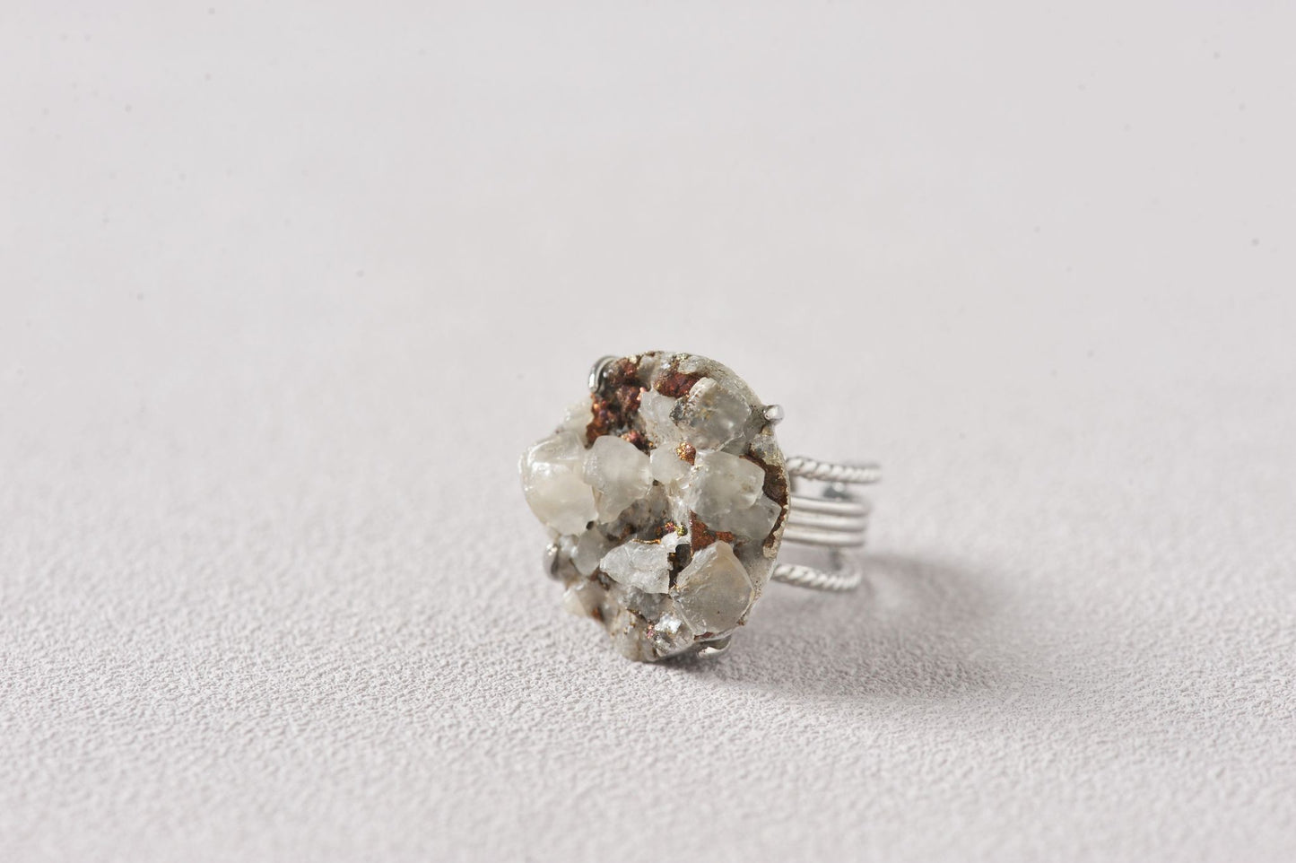 Calcite Symbiotic Bronze Mineral Ring