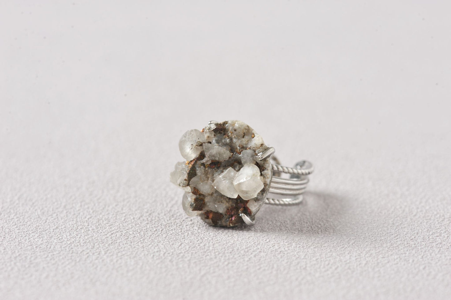 Calcite Symbiotic Bronze Mineral Ring