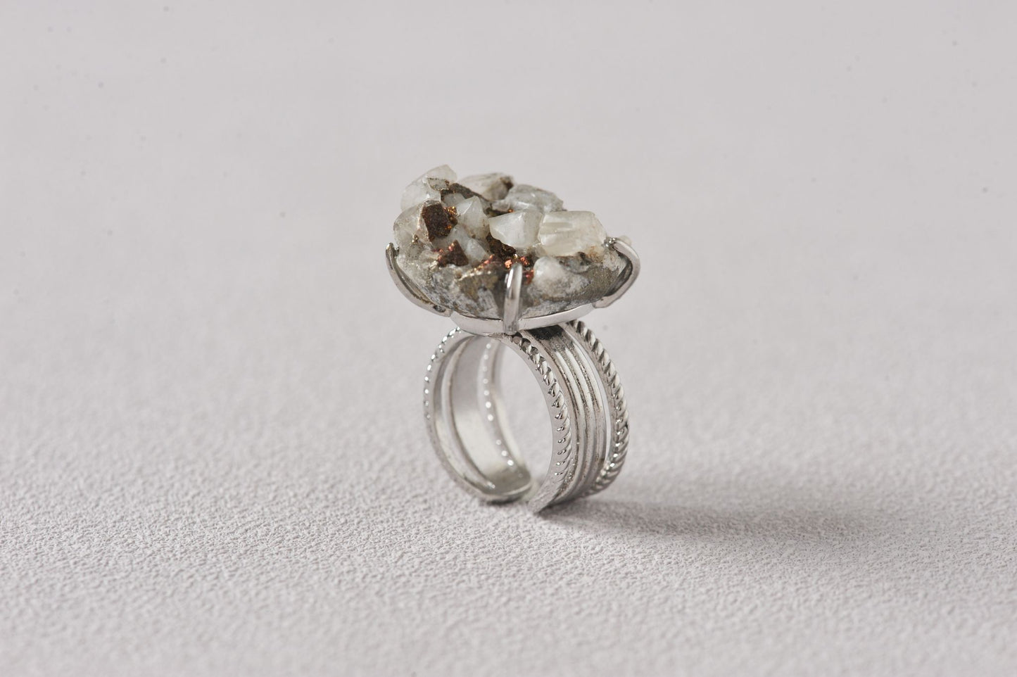 Calcite Symbiotic Bronze Mineral Ring
