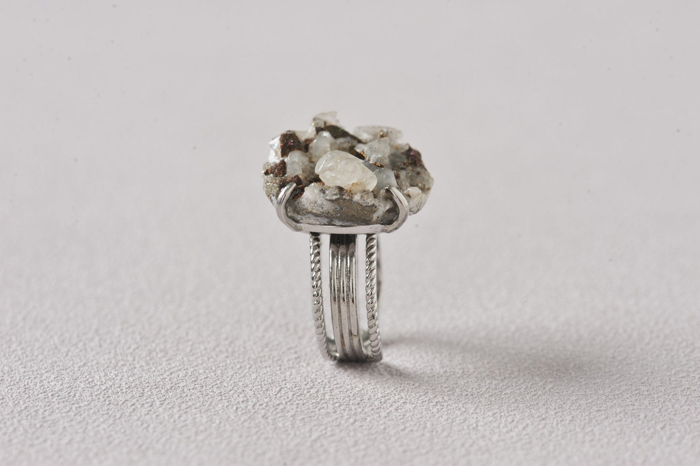 Calcite Symbiotic Bronze Mineral Ring