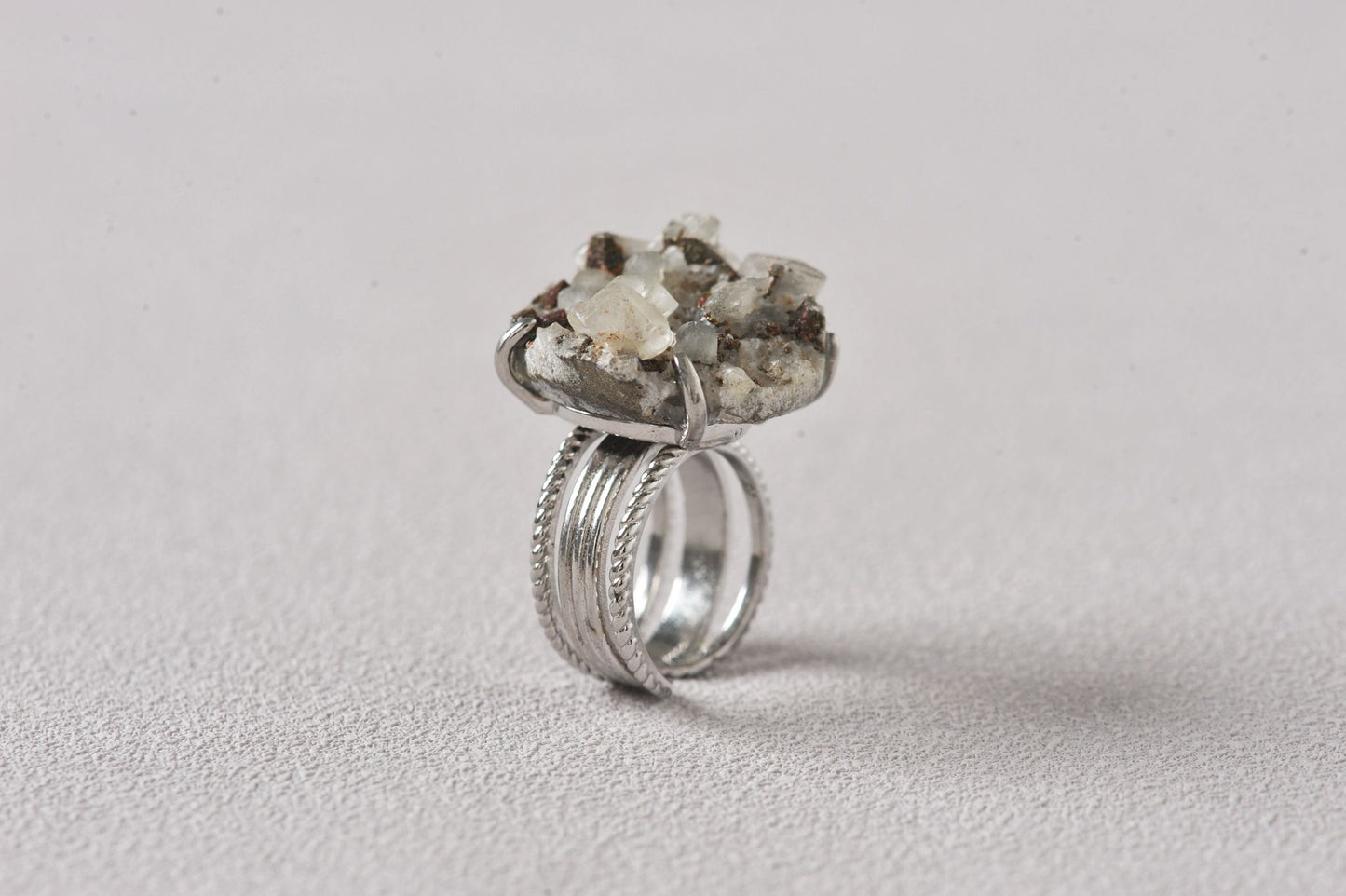 Calcite Symbiotic Bronze Mineral Ring
