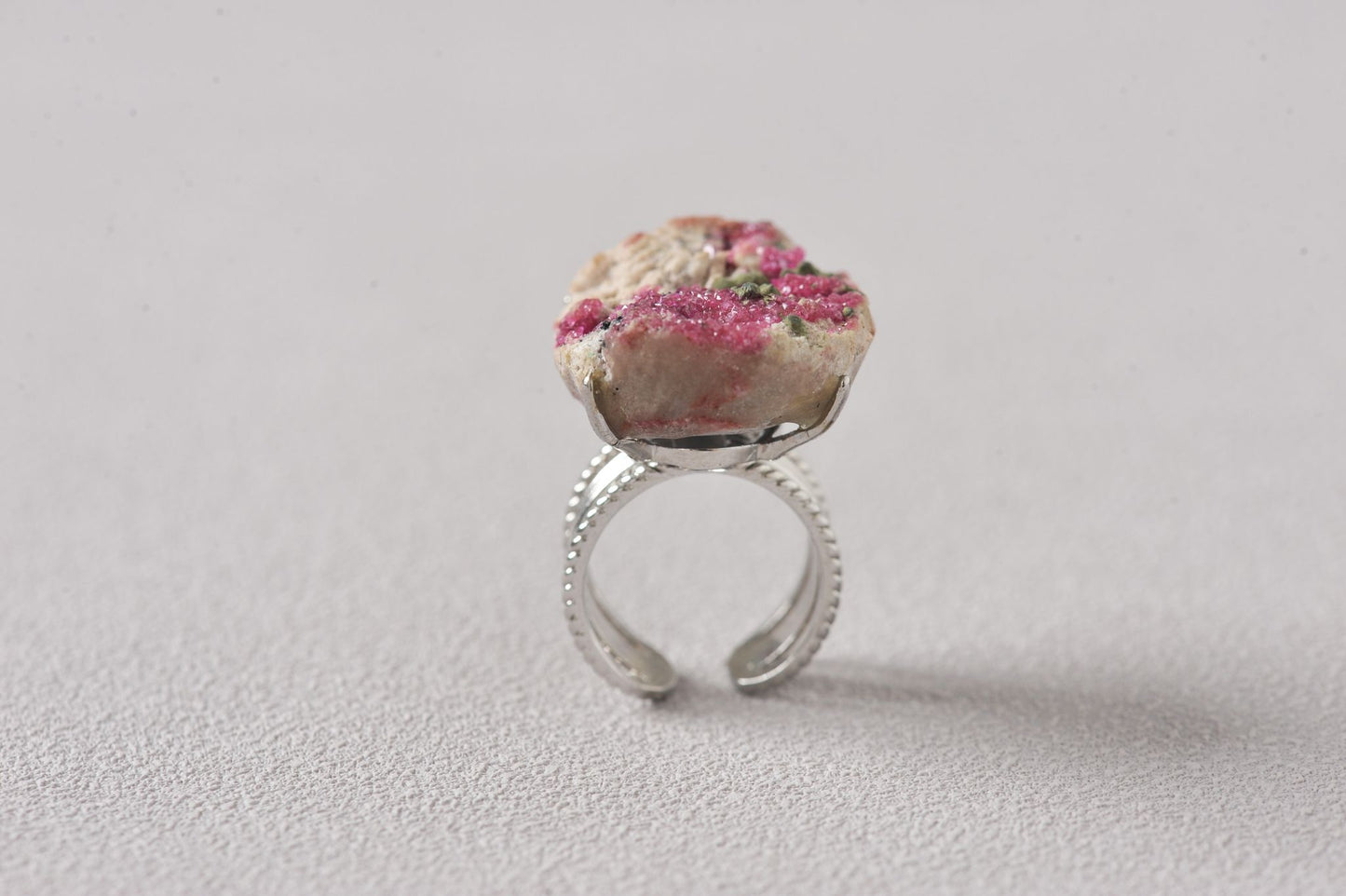 Mystic Bloom Cobalto Calcite With Malachite Ring