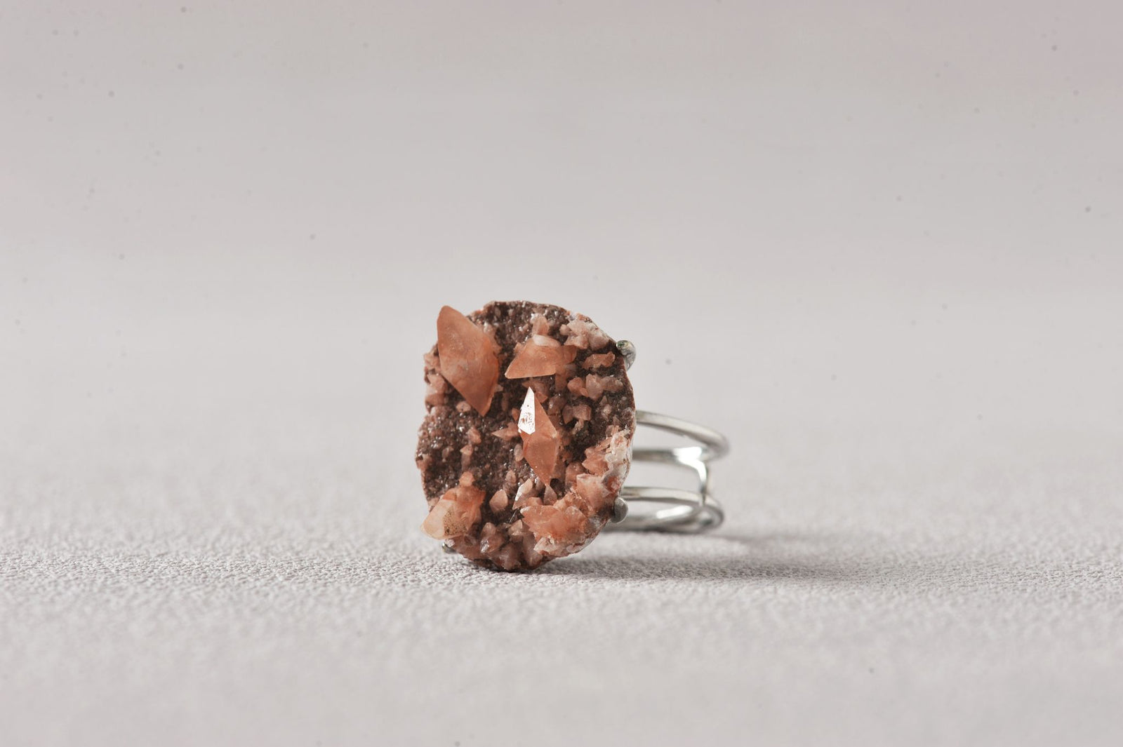 Rare Calcite Rhombus Mineral Ring