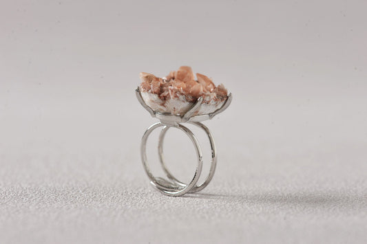 Rare Calcite Rhombus Mineral Ring