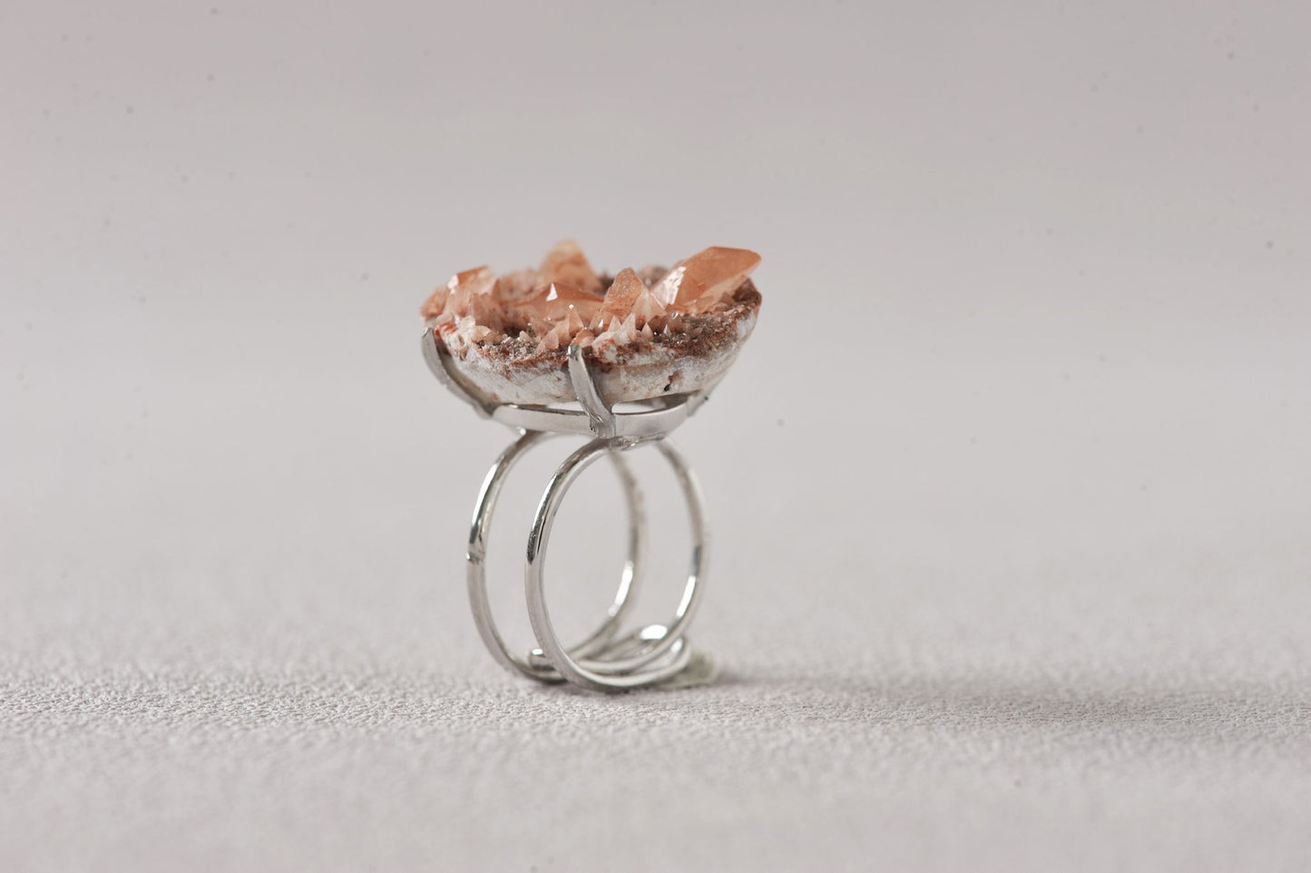 Rare Calcite Rhombus Mineral Ring