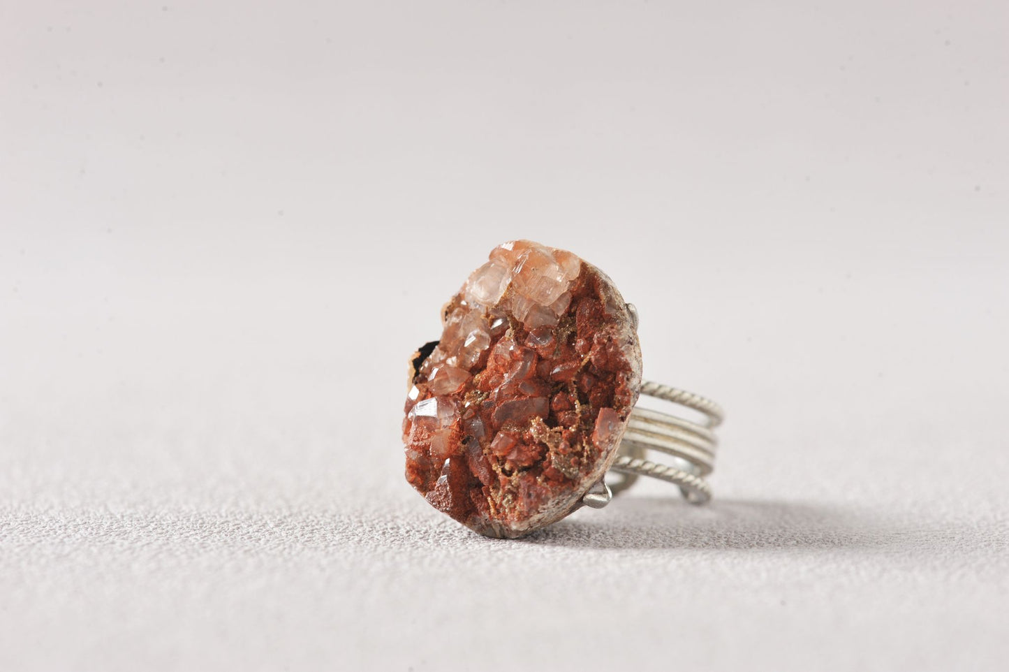 Red Hematite Cluster Specimen Ring