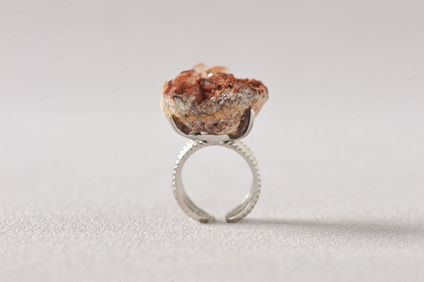 Red Hematite Cluster Specimen Ring