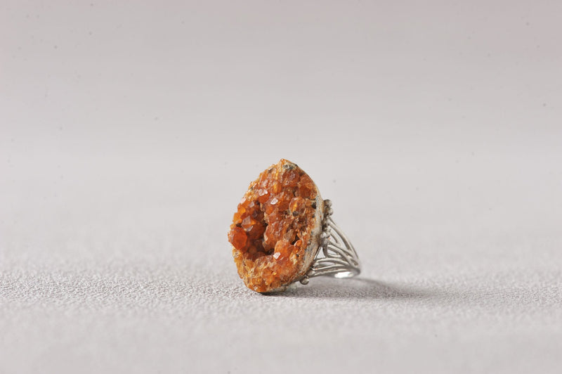Prosperity Hessonite Garnet Mineral Ring