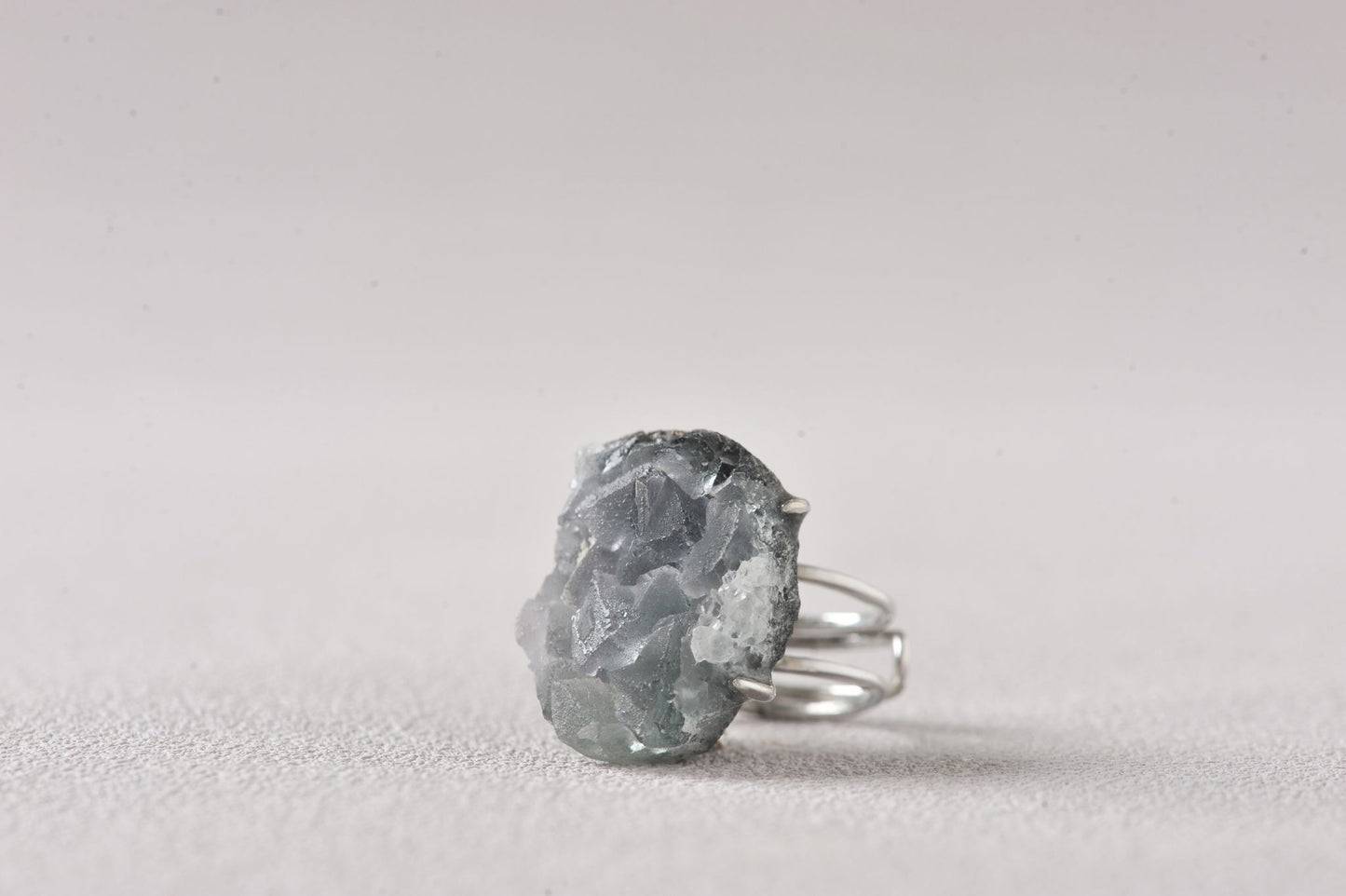 Sky-Seed Celestite Quartz Ring