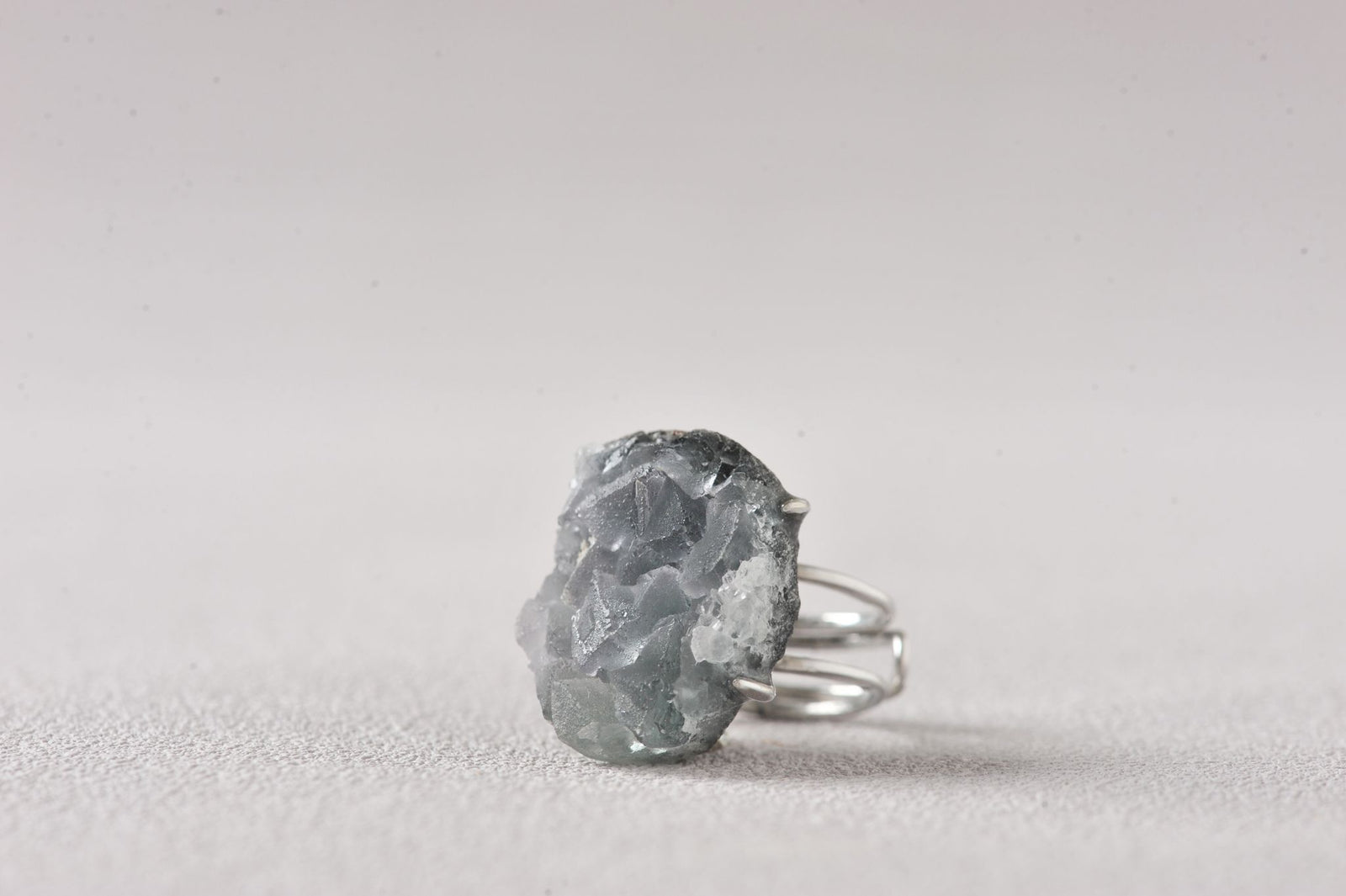 Sky-Seed Celestite Quartz Ring