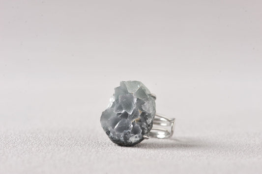 Sky-Seed Celestite Quartz Ring