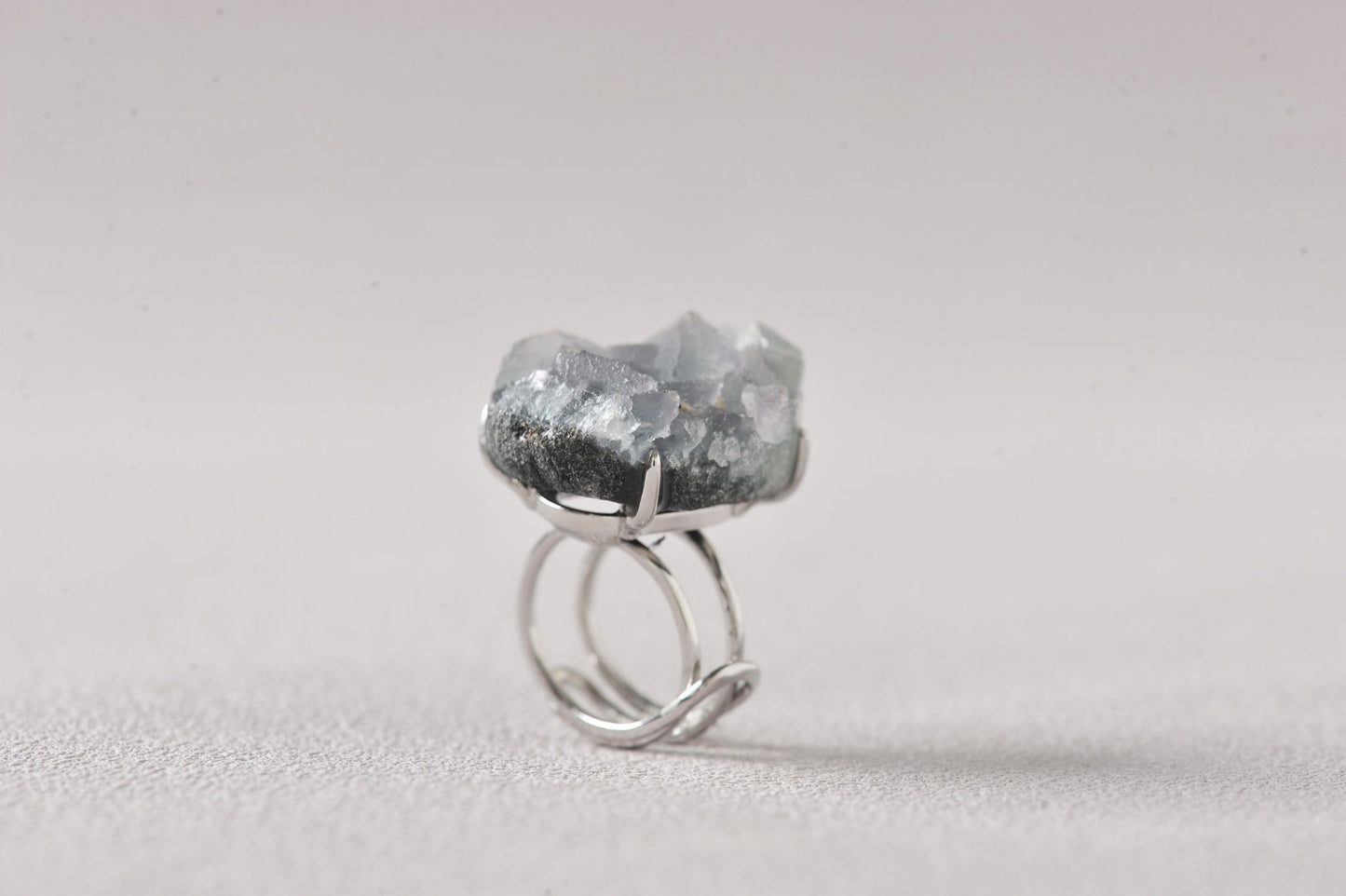 Sky-Seed Celestite Quartz Ring