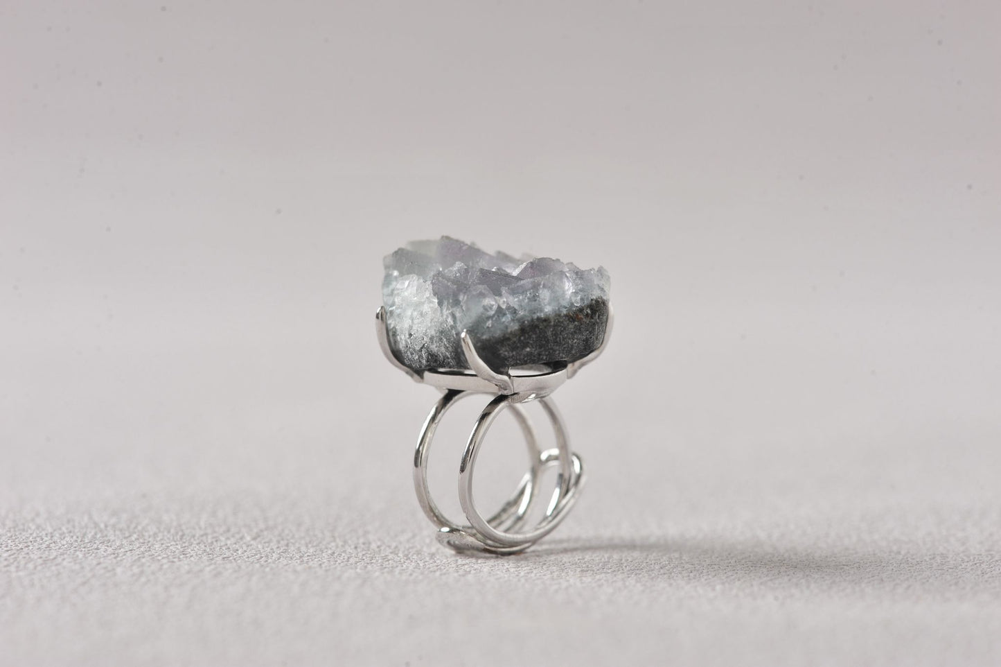 Sky-Seed Celestite Quartz Ring