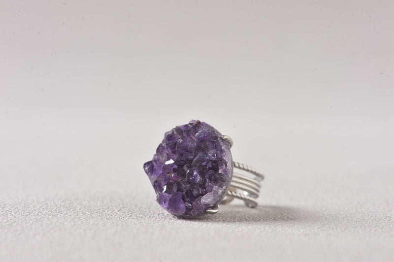 Wisdom Keeper Amethyst Cluster Ring