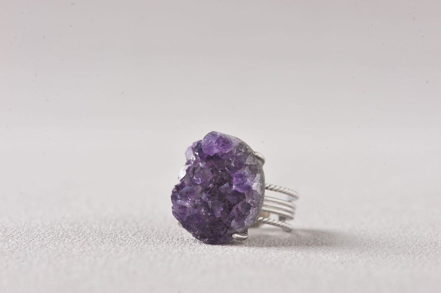 Wisdom Keeper Amethyst Cluster Ring